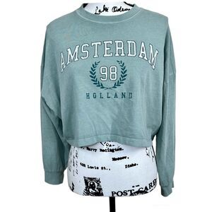 Wild Fable Slate Slate Blue Long Sleeve Heavy Knit T-Shirt Size XXS relax fit